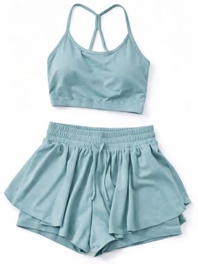 Yogalicious Aquifer Activewear Set Size S Sports Bra Shorts Set